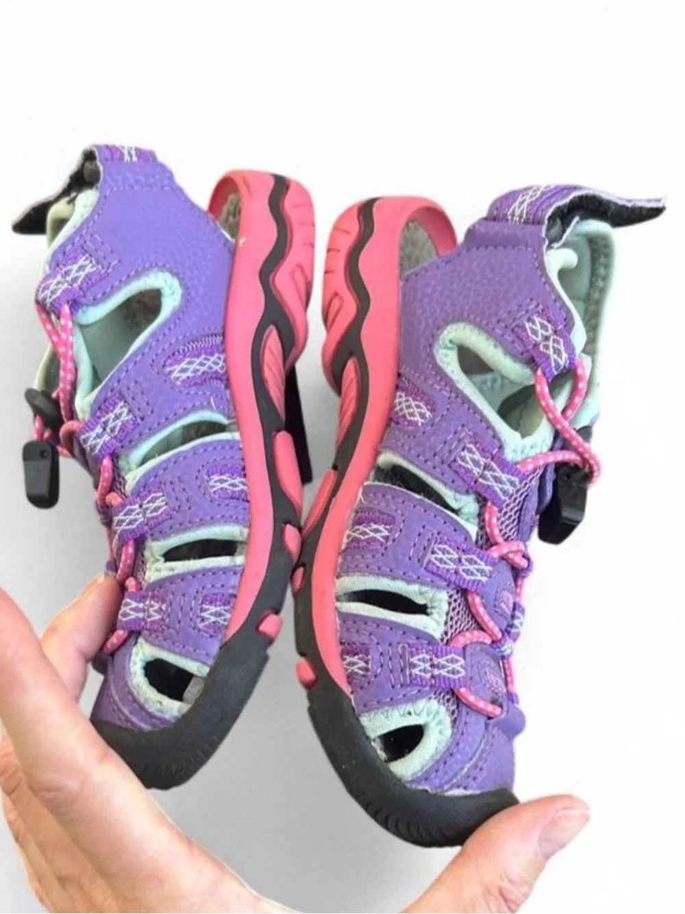 Kids Purple Active Sandals with Pink Accents